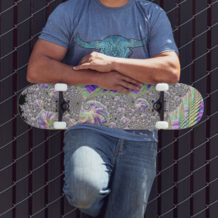 Skateboard Groovy Trippy Funky Psicodélico Arte Fractal