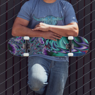 Skateboard Groovy Trippy Funky Psicodélico Arte Fractal