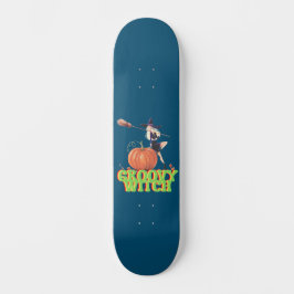 Skateboard GROOVY WITCH funny Halloween witches              