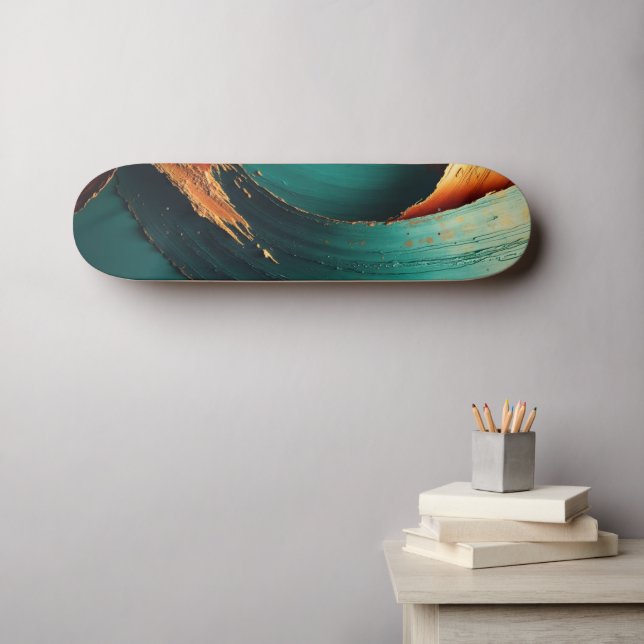 Skateboard Groso Pinceladas Óleo Pintado Abstracto (Arte de pared (horz))