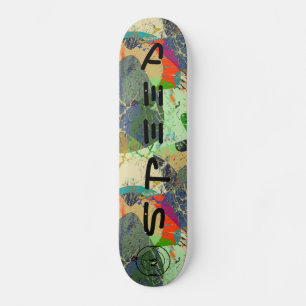 Skateboard Grunge brillante abstracto y elegante personalizad