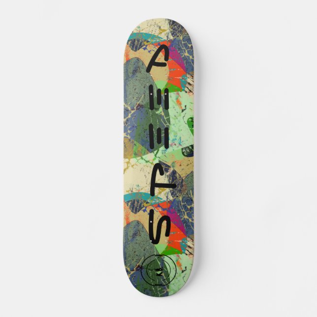 Skateboard Grunge brillante abstracto y elegante personalizad (Anverso)