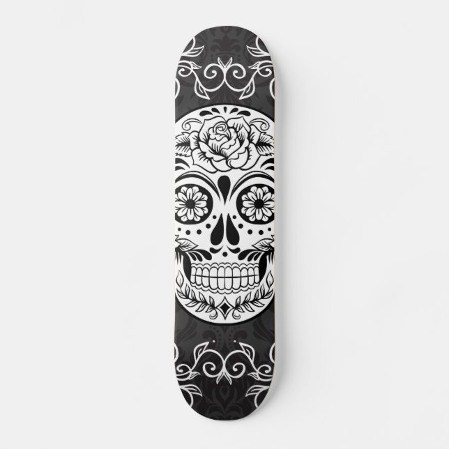 Skateboard Grunge gótico blanco del azúcar del negro (Anverso)