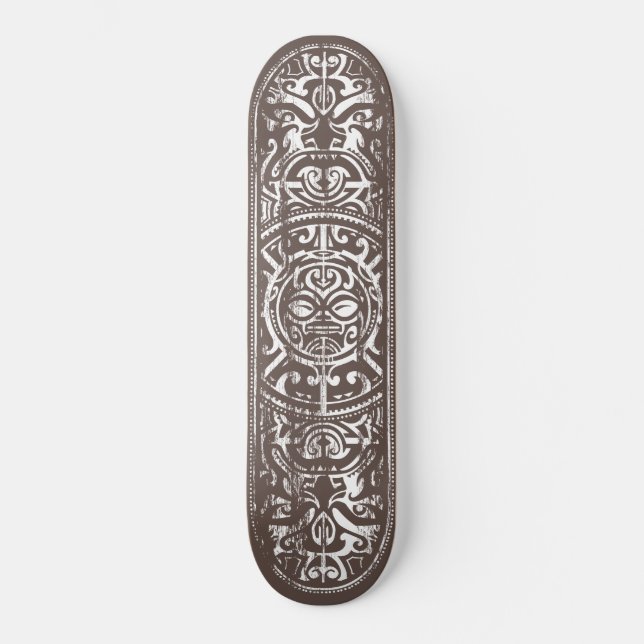 Skateboard Grunge tribal polinesio de la cara (Anverso)