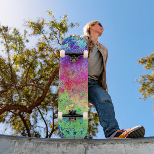 Skateboard Grungy Rainbow