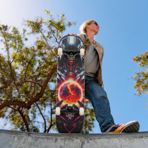 Skateboard Guardián cósmico cibernético abstracto Robot futur