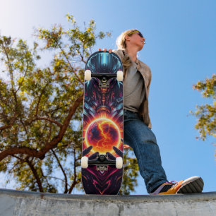 Skateboard Guardián Cósmico Cibernético Abstracto Robot Futur