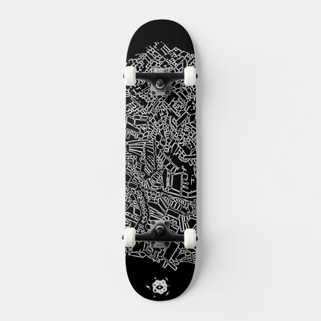 Skateboard Guay Black White Resumen Arte Digital (Anverso)