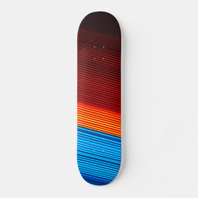 Skateboard GUAY Blue Naranja Yellow Red Black Stripes (Anverso)