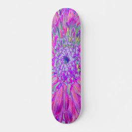 Skateboard Guay Blue y Purple Artsy Dahlia Bloom