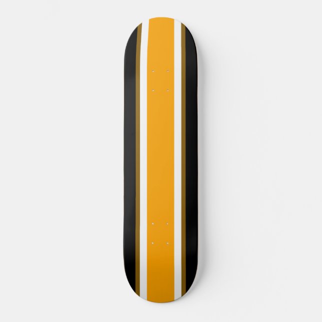 Skateboard Guay Bold Black Bright Yellow White Carreras Strip (Anverso)