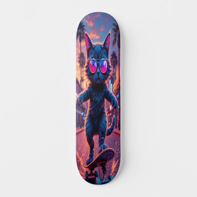 Skateboard Guay Cat on Wheels Edition 1 (Anverso)