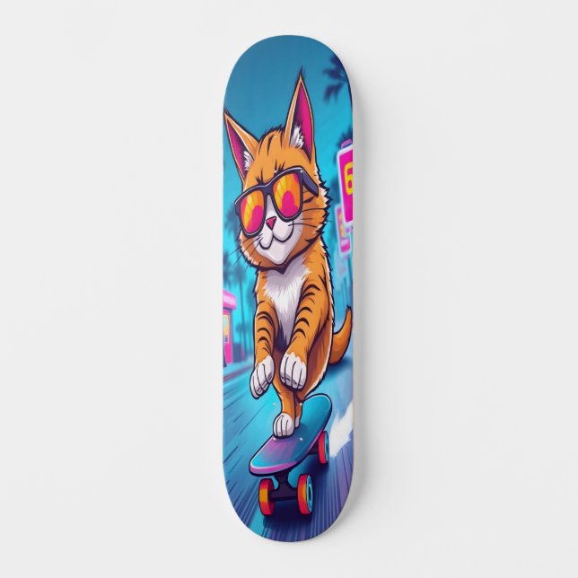 Skateboard Guay Cat on Wheels Edition 3 (Anverso)