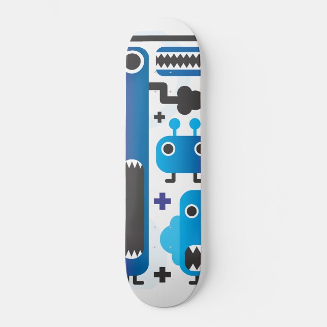 Skateboard Guay con gráficos monstruosos azules (Anverso)