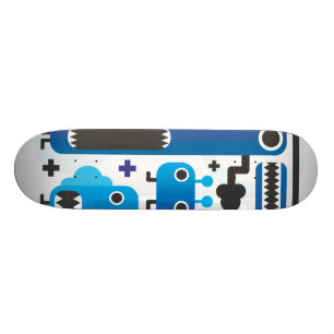 Skateboard Guay con gráficos monstruosos azules