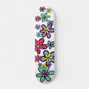 Skateboard Guay Girly Retro Flower Power
