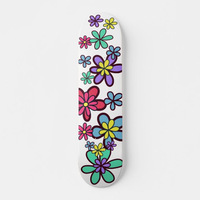 Skateboard Guay Girly Retro Flower Power (Anverso )