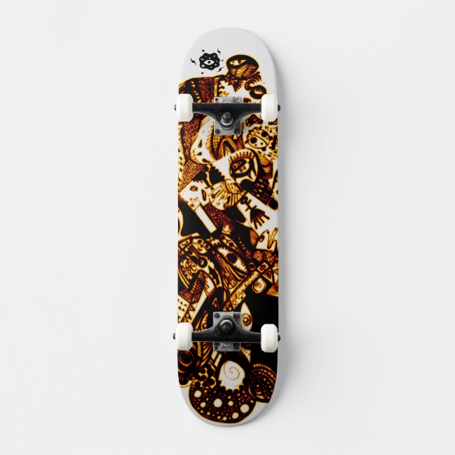 Skateboard Guay negro dorado (Anverso)