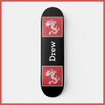 Skateboard Guay Red White y Black Dragon<br><div class="desc">Diseño de dragones Guay en paleta roja,  blanca y negra.</div>