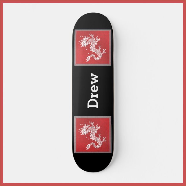 Skateboard Guay Red White y Black Dragon (Subido por el creador)