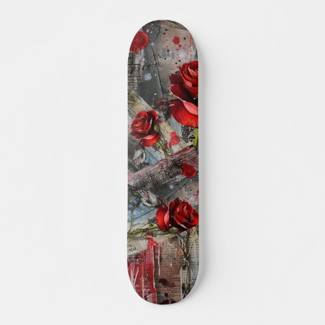 Skateboard Guay Resumen Rosa Roja Vintage (Anverso )