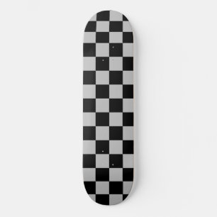Skateboard Guay Retro revisado (a cuadros) gris y negro