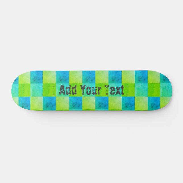 Skateboard Guay ruso azul y verde personalizado (Horz)