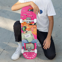 Skateboard Guay Surreal Funny Personalizado único nombre pers
