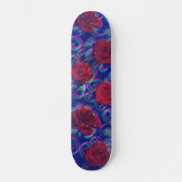 Skateboard Guay Trippy Glitch Damask Moderno Rosa Rojo Púrpur