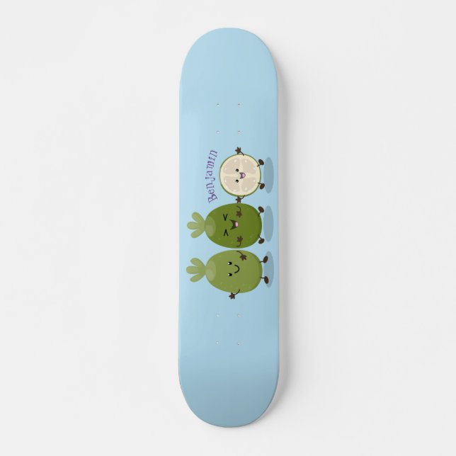 Skateboard Guayaba feijoa personalizado de piña de cuña ilust (Anverso )