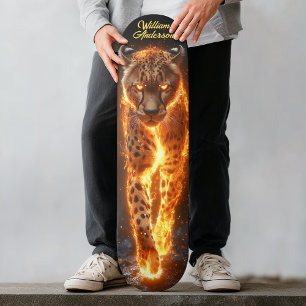 Skateboard Guepardo Brillante Ígneo