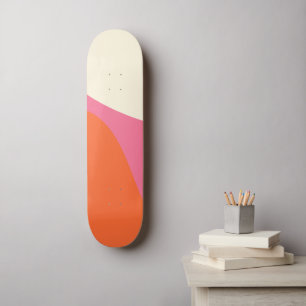 Skateboard Guerras simples 4 en rosa, Naranja y crema