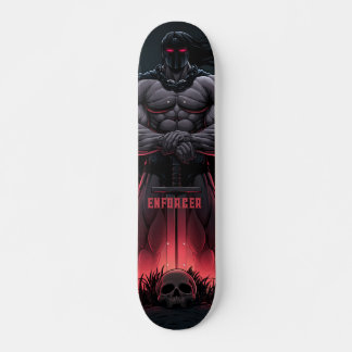 Skateboard Guerrero Poderoso con Espada y Cráneo Fantasía