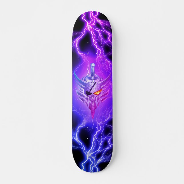 Skateboard Guerrero vikingo de cráneo (Anverso )