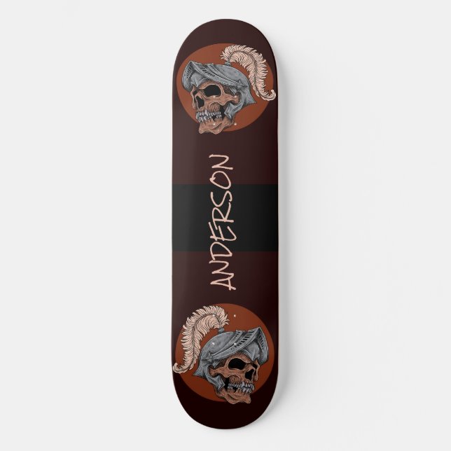 Skateboard Guerreros del cráneo personalizados (Anverso)