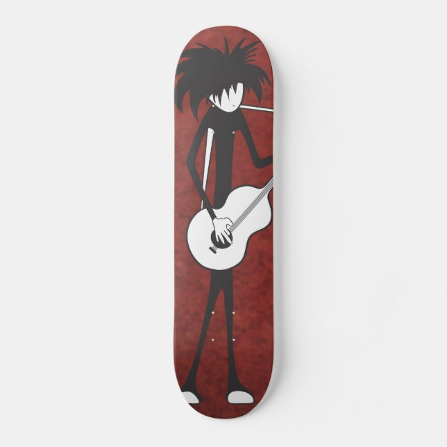Skateboard Guitarista gótico (Anverso)