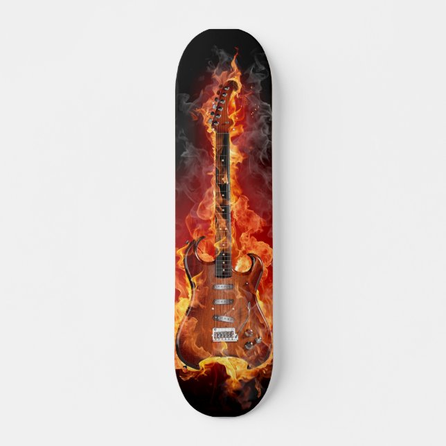 Skateboard Guitarra ardiente (Anverso )