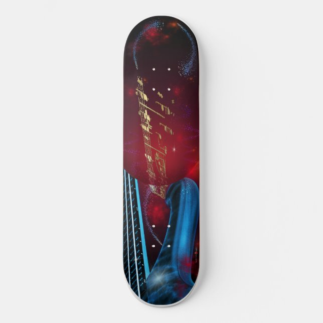 Skateboard Guitarra Azul (Anverso)