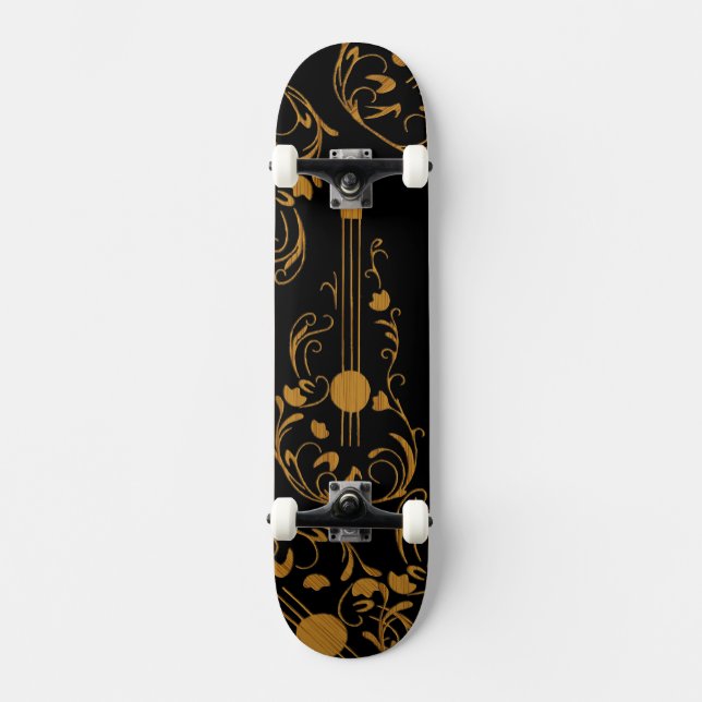 Skateboard Guitarra De Madera Desplazada (Anverso)
