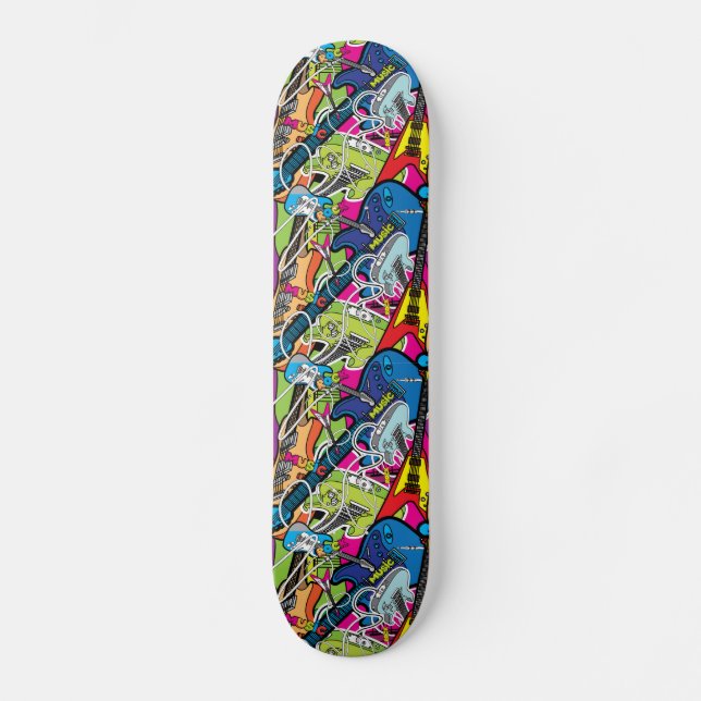 Skateboard Guitarra eléctrica funky (Anverso)