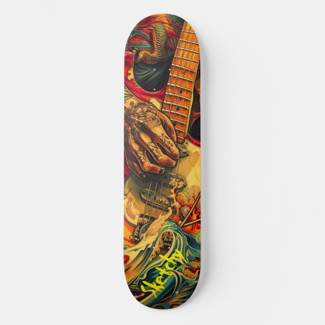 Skateboard Guitarra eléctrica Sketchy (Anverso)