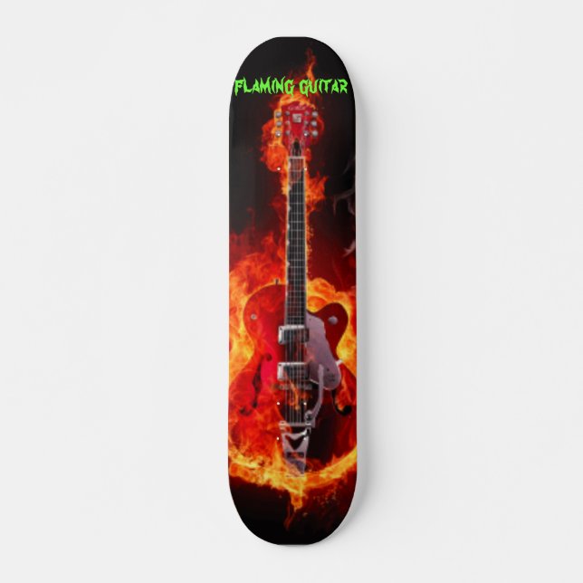 Skateboard guitarra llameante (Anverso )