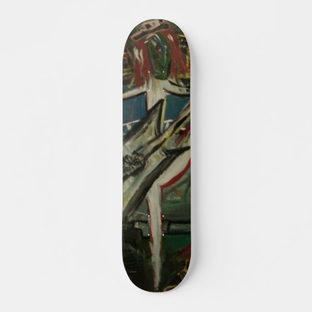 Skateboard Guitarrista Abstracto (Anverso )