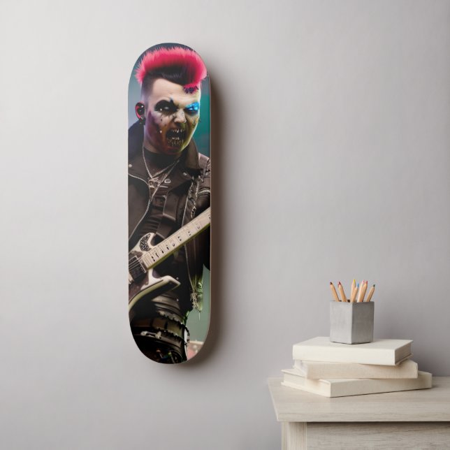 Skateboard Guitarrista loco zombi (Arte de la pared)
