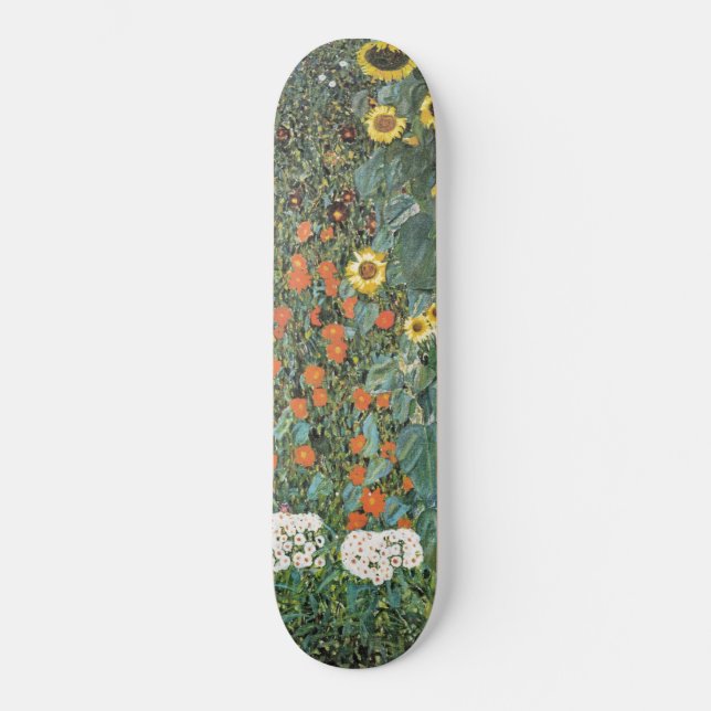 Skateboard Gustav Klimt Farm Garden with Sunflowers Gallery (Anverso)