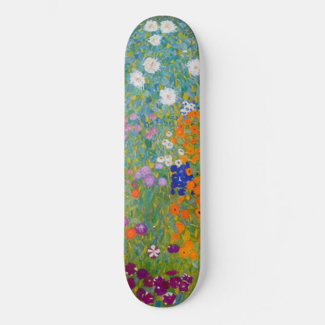 Skateboard Gustav Klimt - Jardín de flores (Anverso)