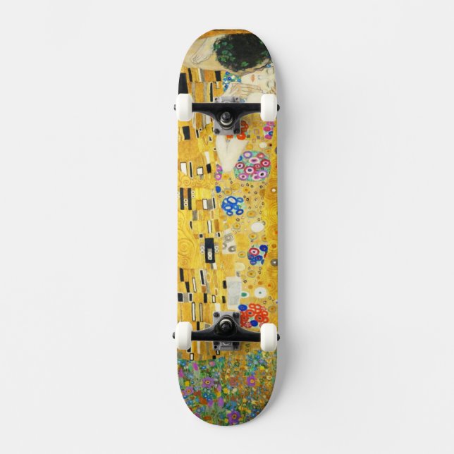 Skateboard Gustav Klimt La Pintura Art Nouveau del Kiss (Anverso)