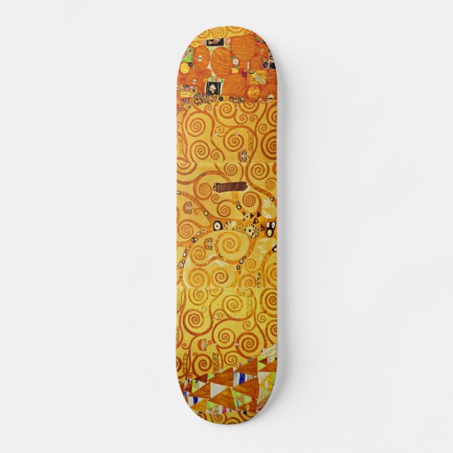 Skateboard Gustav Klimt Nouveau, árbol de la vida (Anverso)