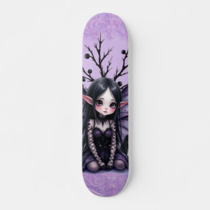 Skateboard Hada oscura y suave con alas de murciélago
