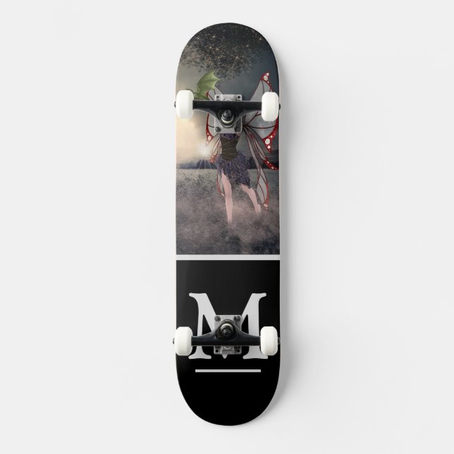 Skateboard Hadas de mariposa y dragón (Anverso)